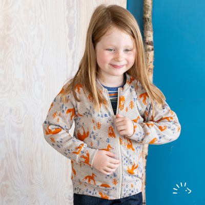 Jacke mit Reißverschluss Jaquardstrick