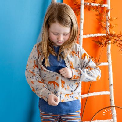 Jacke mit Reißverschluss Jaquardstrick