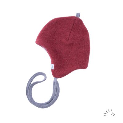 Fleece Mütze mit Bindeband aus Baumwolle