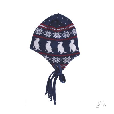 Gestrickte Mütze Wolle mit Teddyplüschfutter
