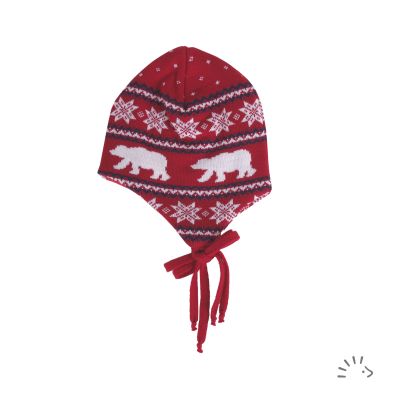 Gestrickte Mütze Wolle mit Teddyplüschfutter