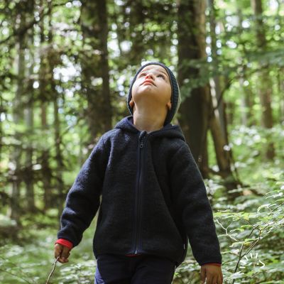 Kapuzenjacke aus Wollfleece
