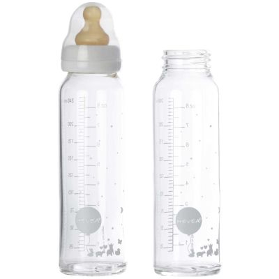HEVEA Babyfläschchen Set Glas 240 ml